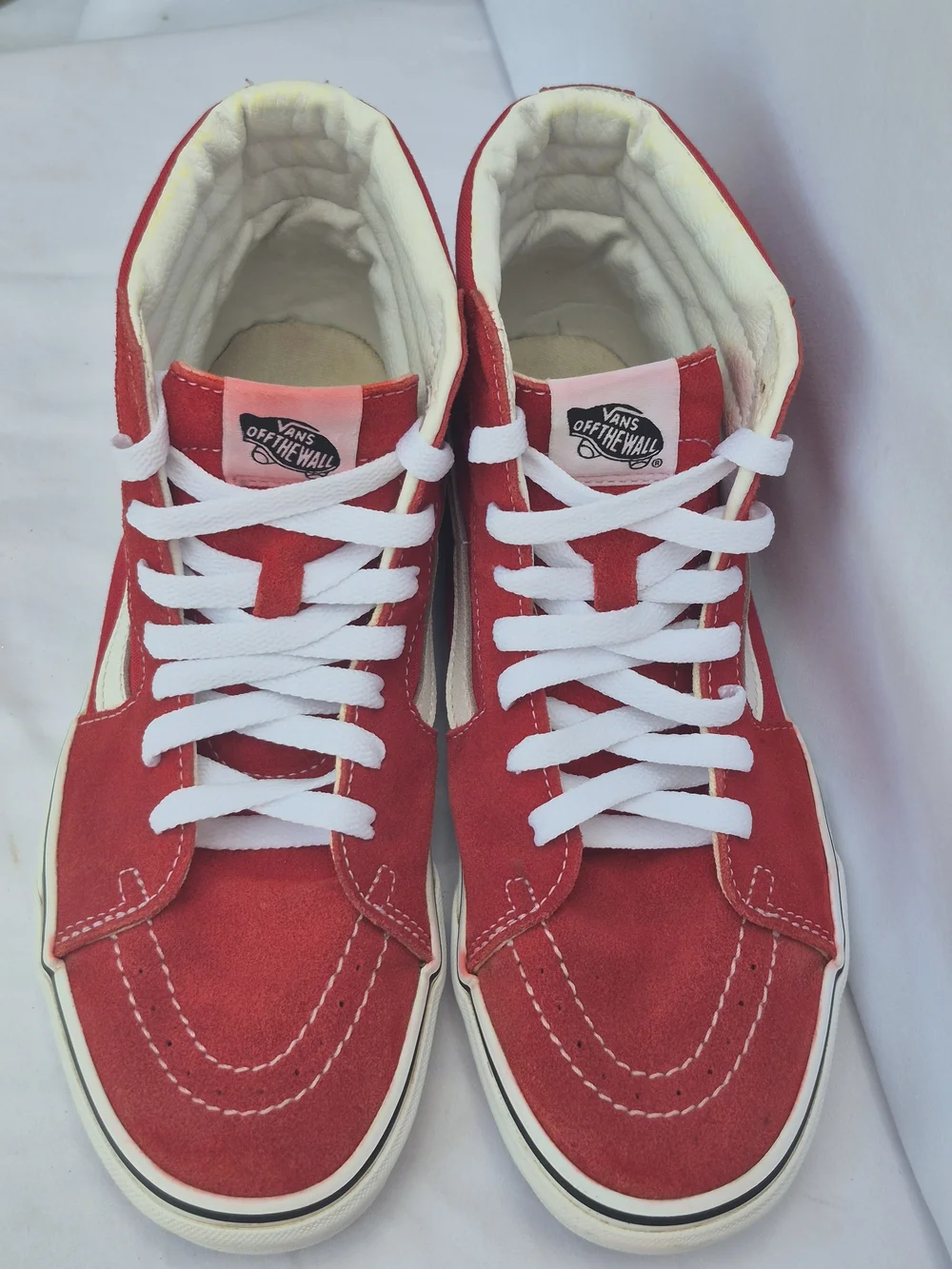 VANS Sk8-Hi Red Suede Canvas High Top Sneakers Mens 8.5 Womens 10 VN000D5IB8C